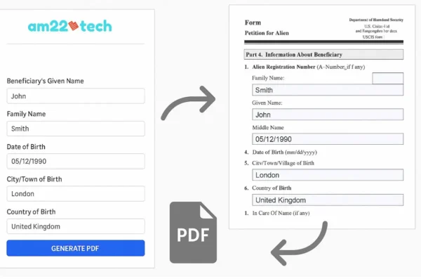 AM22Tech USCIS form generation