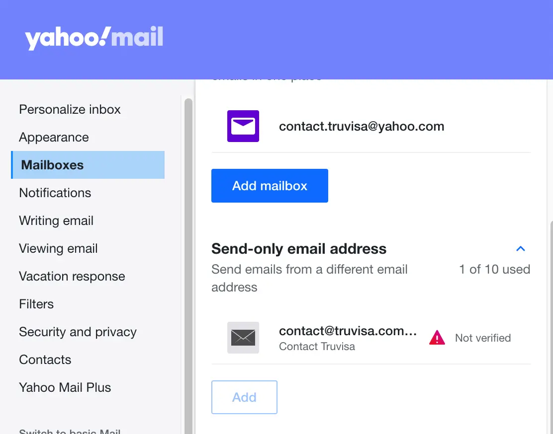 Create send custom email-address