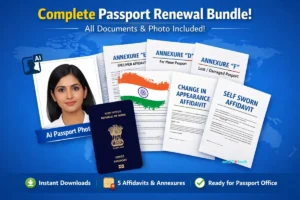 Indian passport renewal - Photo with all annexures and affidavits